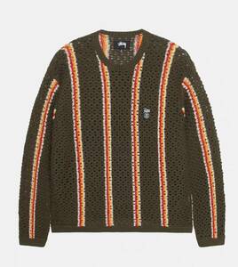 Stussy x Patta☆コラボコレクション Stripe Loose Gauge Crewneck Sweater Lサイズ タグ付未開封新品 送込☆ステューシー パタ セーター