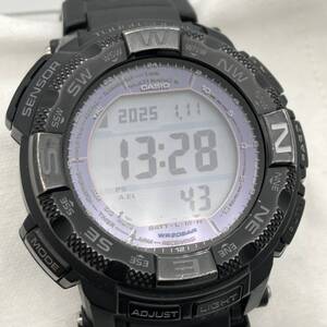 ジャンク 1円スタート【充電不可】CASIO PROTREK PRW-2600Y 202A349B 腕時計 電波ソーラー デジタル カシオ プロトレック