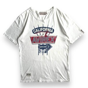 国内正規 AVIREX アヴィレックス CALIFORNIA SANTA ANA GIRL 半袖 プリント Tシャツ L TEE トップス ホワイト カリフォルニア 上野商会