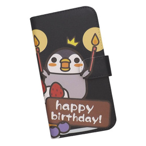 Xperia Ace III SO-53C/SOG08/A203SO　スマホケース 手帳型 プリントケース ペンギン 動物 ケーキ 誕生日 キャラクター かわいい