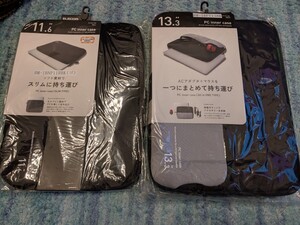 ◎0612u1628　エレコム パソコンケース PCケース 11.6インチ 13.3インチ 小物収納ポケット ブラック 2個セット