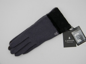 ■ LANVIN ランバン ■ 紫色 × 黒レース 手袋 