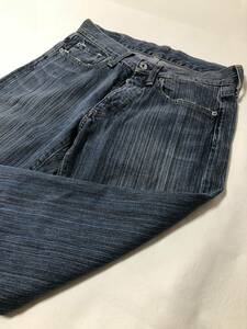 即決 G-Star Raw ジースターロウ ジーンズ 29インチ 濃紺 ウォッシュ加工 レアデザイン ダメージ加工 ボタンフライ デニム メンズ