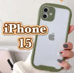 iphoneケース iphone15 流行り ケース 韓国 カーキ l 緑 15