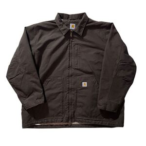 US企画 Carhartt カーハート ウォッシュド ダック コート デトロイトジャケット メンズ 3XL キングサイズ ブラウン