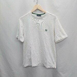 ◇ FRED PERRY フレッドペリー 長袖 Tシャツ サイズM ホワイト系 メンズ E