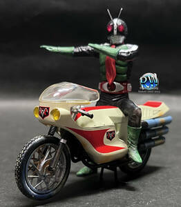 HG仮面ライダーclassic参 旧2号&サイクロン号 改造リペイント完成品☆バンダイ 仮面ライダー メタルメカコレクション02