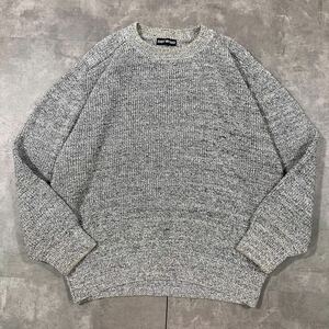 希少　ISSEY MIYAKE イッセイミヤケ　90s　肉厚 ごま塩 掠れ柄　クルーネック ニット セーター　アーカイブ ヴィンテージ