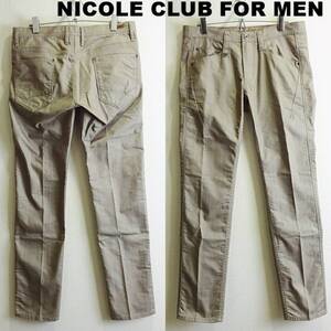 即決★ 送料無★ ニコルクラブフォーメン　タイトストレートパンツ　W82cm　ストレッチ　ベージュ　NICOLE CLUB FOR MEN　H940