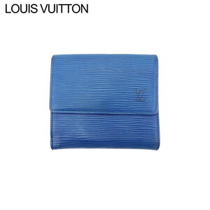 ルイ ヴィトン Wホック 財布 三つ折り レディース メンズ ポルトモネビエカルトクレディ M63485 エピ LOUIS VUITTON 中古