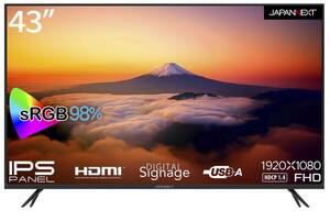 【中古】JAPANNEXT 43インチ モニター フルHD 1920x1080解像度 IPS ディスプレイ (HDMI/スピーカー内蔵/VESA対応