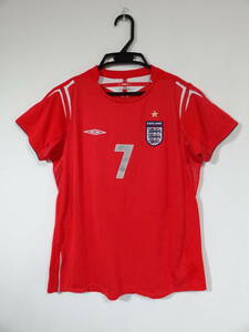 イングランド 代表 #7 BECKHAM ベッカム 04/06 アウェイ ユニフォーム アンブロ UMBRO レディース 女性用 M～L 送料185～ England