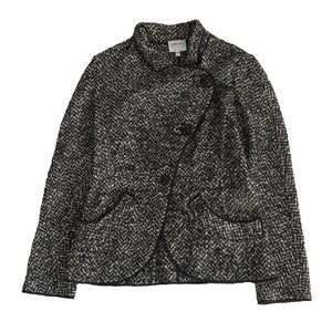 ARMANI COLLEZIONI アルマーニコレツォーニ ツイード パイピング ジャケット 総柄 ブラック サイズ40 レディース /TNT