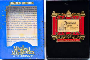 即決　 ディズニーランド　2005年　マジカルマイルドストーン　LE1500『　１日　チケット　ピン　』限定　ジャンボピン