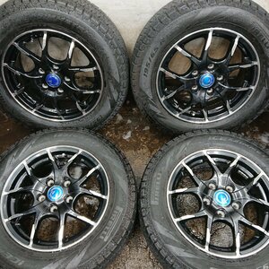 ★中古品★2021年製PIRELLI ICEASIMMETRICO PLUS 195/65R15　15×6J+50/114.3-5H 4本 ピレリ アイスアシンメトリコ【他商品と同梱歓迎】