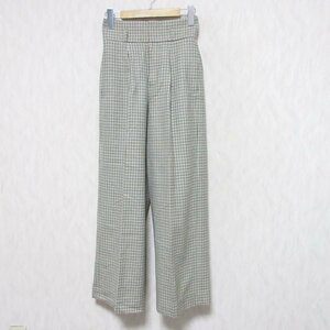 新品同様 22AW ANAYI アナイ チェック サキソニーストレッチハイウエストパンツ 34 マルチカラー ◆