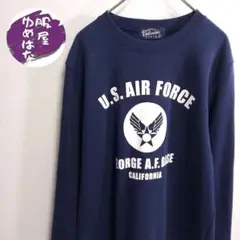 トップガン　US. AIR FORCEプリント　スウェット　ネイビー　LL　古着