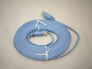 LANケーブル　フラット　CAT6　5ｍ　ブルー