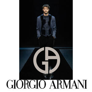 ②ランウェイコレクション 超絶リッチなウールベルベットセットアップ 定価80万超え GIORGIO ARMANI ジョルジオアルマーニ ダークネイビー