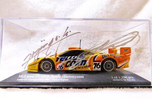 ☆MINICHAMPS 2名直筆サイン McLaren F1 GTR Team Hitotsuyama Japan GT Championship 2002 服部/田嶋 #76 1/ 1296pcs 京商1/43 送料520円