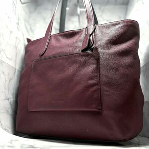 【極美品☆超希少カラー】コーチ coachトートバッグ 肩掛け可能 シボ革レザー本革 A4 ビジネスバッグ メンズ レディース 鞄 メトロポリタン