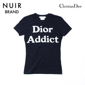 クリスチャンディオール Christian Dior 半袖Ｔシャツ ロゴTシャツ サイズ34 コットン ブラック
