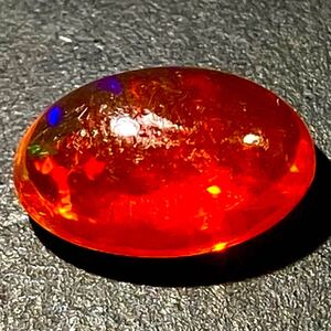 ソ付き!!1円〜!!◆天然ファイヤーオパール　2.655ct◆d 約11.6×7.4×5.9mm ルース 裸石 宝石 fire opal 遊色効果抜群 w3/271