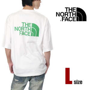 【新品】ノースフェイス Tシャツ L 白 ホワイト メンズ レディース THE NORTHFACE バックプリント 大きいサイズ 厚手 ブランド NT32434