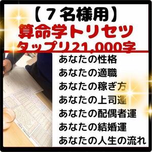 【7人用】お正月♪　親戚一同盛り上がれ！みんなのトリセツ♪　算命学鑑定