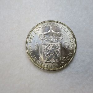 オランダ　１グルデン銀貨　１９３９年