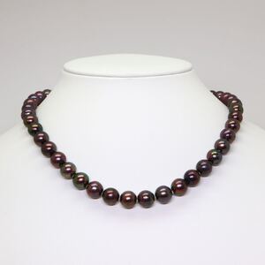 1円〜!!▲本真珠ネックレス▲D 約50.8g 約42.5cm 約9.0-9.5mm珠 pearl necklace jewelry パール DA0/DB0 25