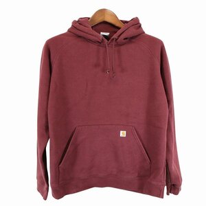 SALE/// 2000年代〜 Carhartt カーハート ワンポイントロゴ パーカー アメカジ ワインレッド (レディース S) O7832