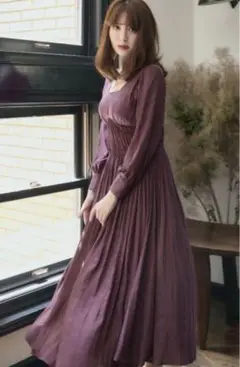 【her lip to】Side Bow Satin Long Dress