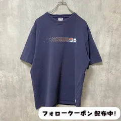 古着 used　FILA　フィラ　半袖プリントTシャツ　紺　ネイビー