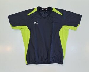 H6973　MIZUNO　ミズノ　スポーツTシャツ　シャカシャカ　ウインドジャケット　野球　ネイビー　M　