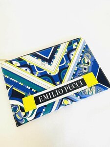 【送料無料】EMILIO PUCCI エミリオプッチ　ポーチ　イタリア製 ブルー イエロー オフホワイト他／6425119