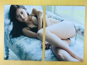 【150μm厚手ラミネート加工】雑誌の切り抜き　　　真野恵里菜6ページ　下着