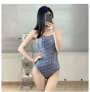 【XLサイズ】女性のためのディープブルーシダー水着、プロのトレーニングスプリット、トライアングルレーシング水着、新しいファッション