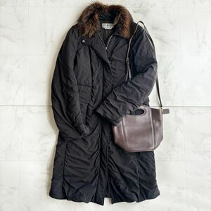 SPORTMAX スポーツマックス ファー付 中綿 ロングコート ブラウン マックスマーラ 40サイズ