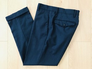 【良品】ORIHICA★WASHABLE★春夏用ウールパンツ★渋ネイビー★W73