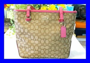 ○新品 コーチ COACH F58282 シグネチャー ジップ トートバッグ B0124