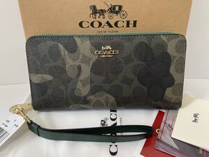 【未使用・送料無料】COACH 長財布★ラウンドファスナー★カモフラ　迷彩　CY237