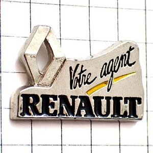 ピンバッジ・ルノー車エンブレム銀色 RENAULT FRANCE◆フランス限定ピンズ◆レアなヴィンテージものピンバッチ