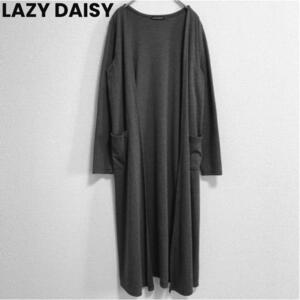 st72 LAZY DAISY 艶感グレー ロングカーディガン 薄手 伸縮性