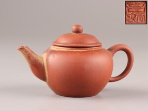 中国古玩 唐物 煎茶道具 朱泥 紫泥 紫砂壷 茶壷 急須 在印 時代物 極上品 初だし品 D0472