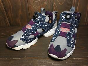 ★Reebok リーボック INSTAPUMP FURY ポンプ フューリー OG グレー×紺×紫 ドット 26.5cmUsed 検 ハイテク スニーカー