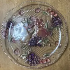 ガラス大皿　フルーツ柄