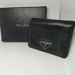 プラダ２つ折り財布　PRADA折財布ブラック