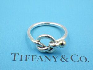 373309【1円スタート】TIFFANY&Co. ティファニー フック＆アイ ラブノット 750/SV925 リング 指輪 3.1g