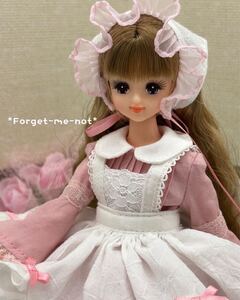 *Forget-me-not*てしごとや☆送無☆フリフリメイドさんピンク☆ジェニーサイズ☆handmade☆一点物☆